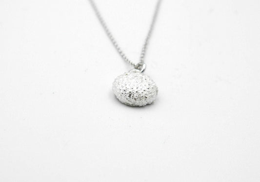 Minimalist Sterling Silver Necklace, Tiny Urchin Pendant (Dainty Size)-1