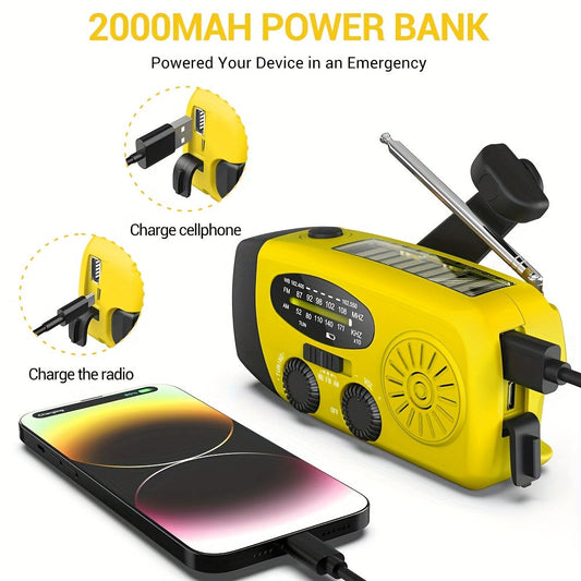 Emergency Solar Hand Crank Radio with Power Bank