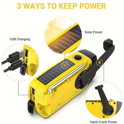 Emergency Solar Hand Crank Radio with Power Bank
