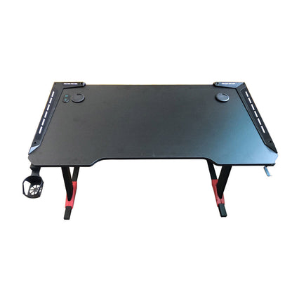 Professional gamer table with carbon fiber coating and LED lighting